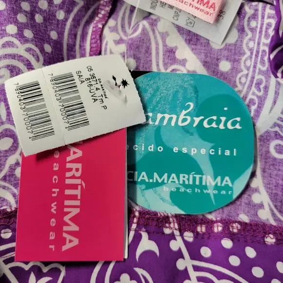 Boho Purple Pasiley Maxi Cover Skirt Womens Small Tiered Flowy Beachwear New - Picture 4 of 13